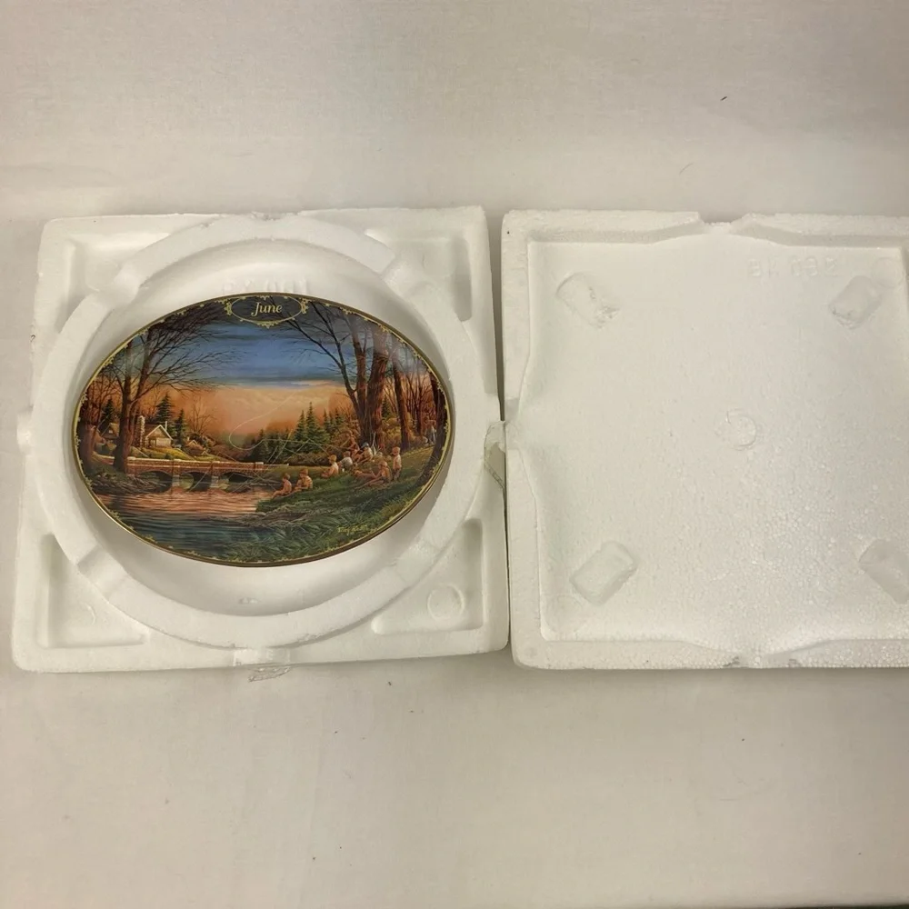 The Bradford Exchange JUNE Spring Fishing Seasons to Remember Wall Plate 1999
